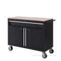 Solid Wood Worktable Rolling Tool Cabinet